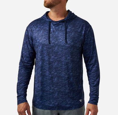 BURLEBO - Performance Hoodie - Navy Marsh Camo