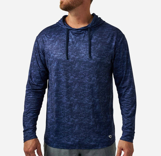 BURLEBO - Performance Hoodie - Navy Marsh Camo