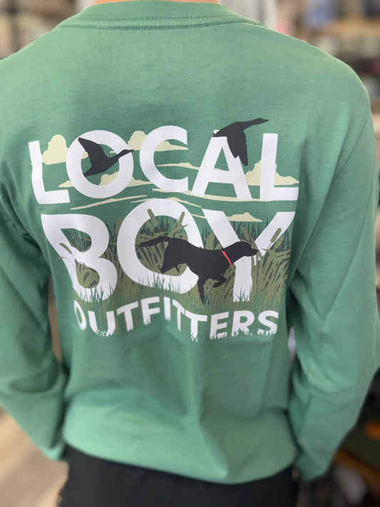 Youth Local Boy Outfitters - Long Sleeve Text and Tail - Light Green