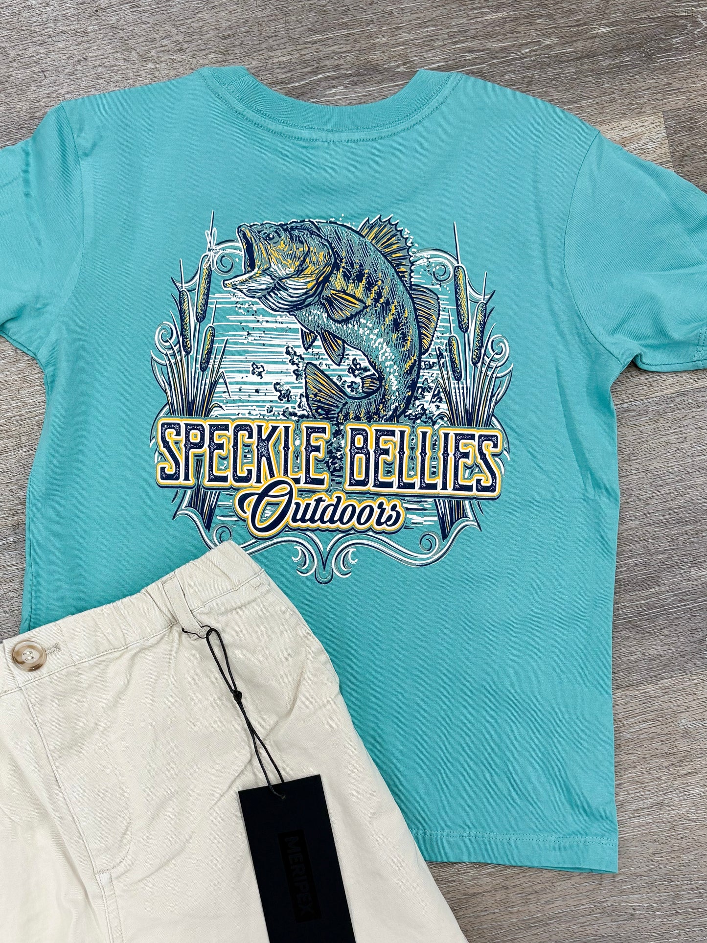 Speckle Bellies - Youth Vintage Bass - Seafoam