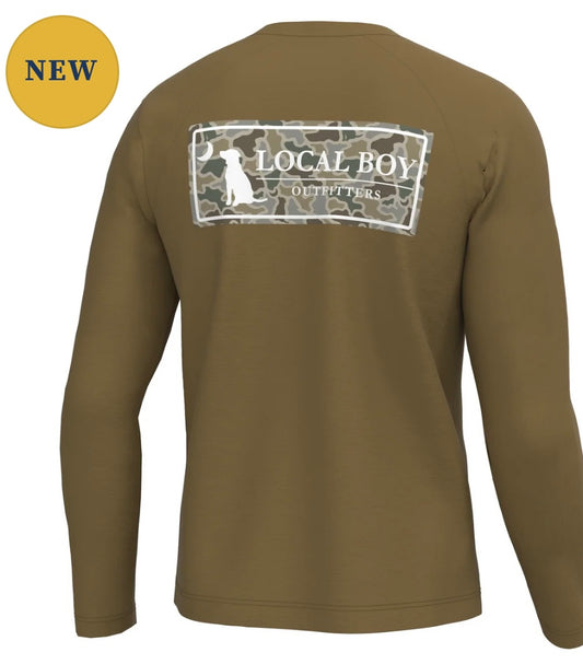 Local Boy Graphic L/S Heather Blend Crew - Sand Dog & Moon Plate