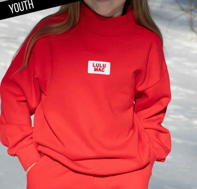 Youth Lulu Mac Longsleeve Terry Cloth Top - Red