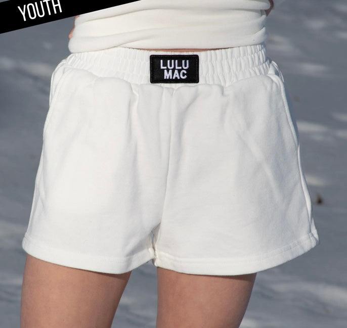 Youth Lulu Mac Terry Cloth Shorts - White