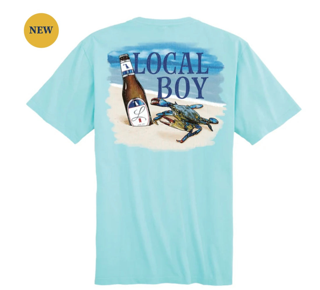 Local Boy Sandy Crab SS Tee - Aqua
