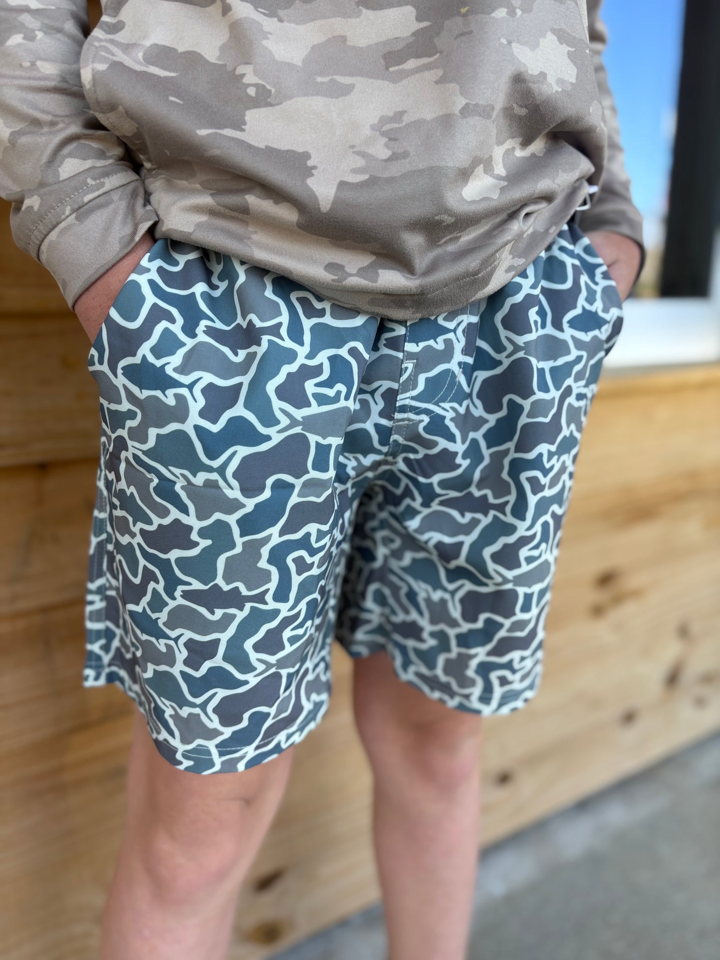 Local Boy Volley Shorts - Fish Camo