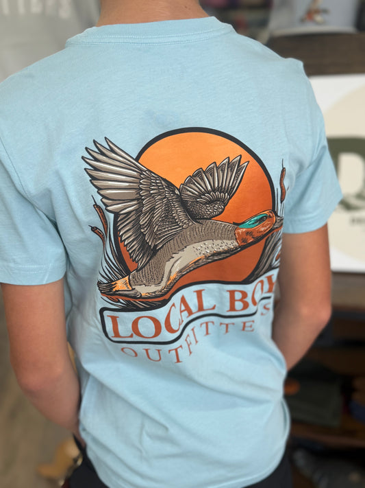 Youth Local Boy Outfitters - Teal Tails SS Tee - Chambray