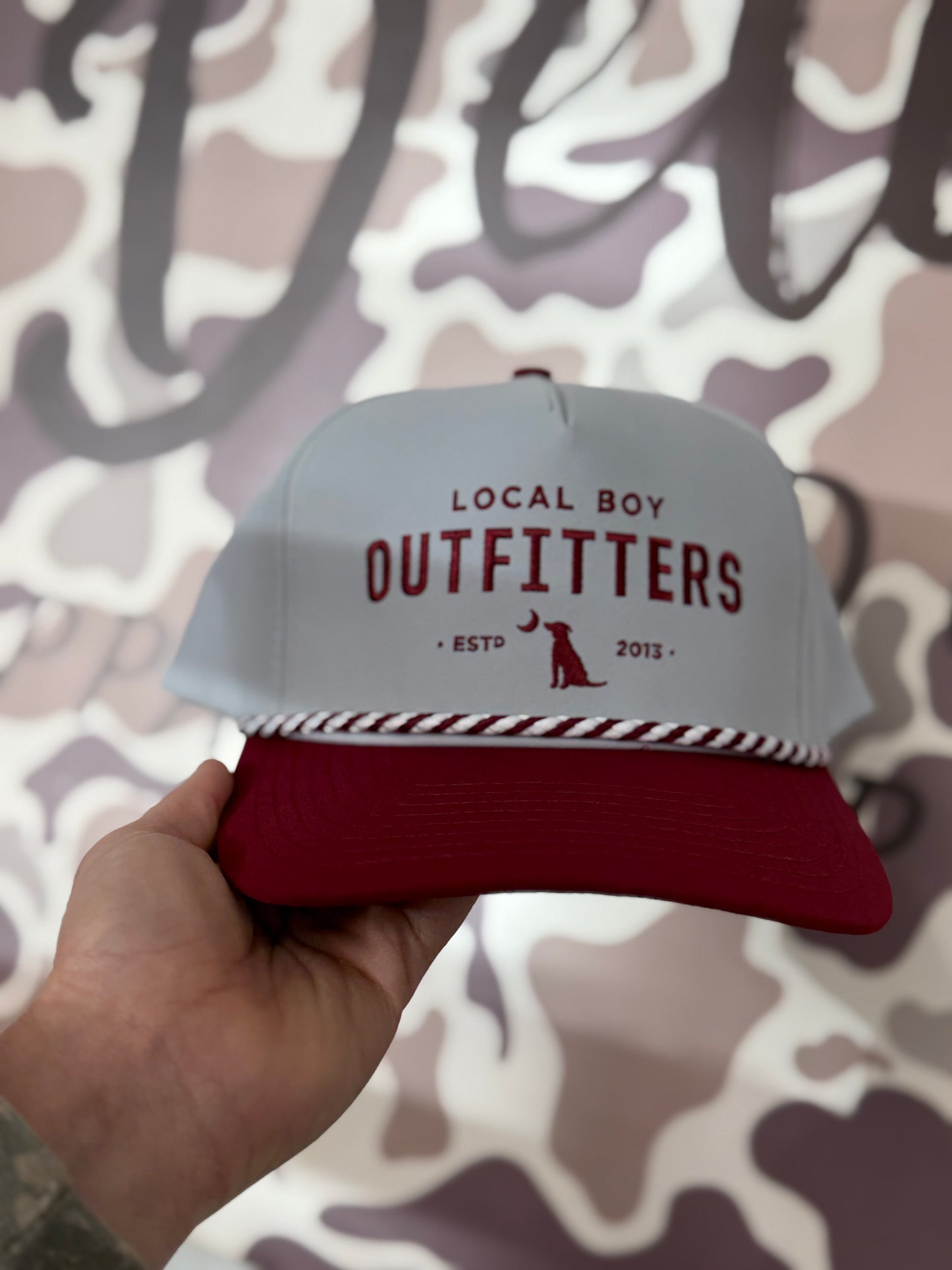 Local Boy Collegiate HC Rope Hat - Light Gray/Maroon