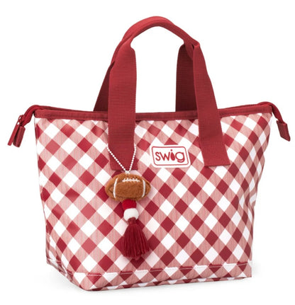 Swig Gameday Gingham Crimson Lunch  Bag