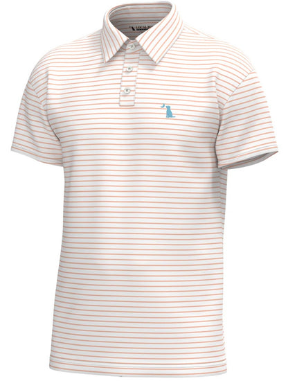 Local Boy Outfitters Edisto Polo - Peach/White