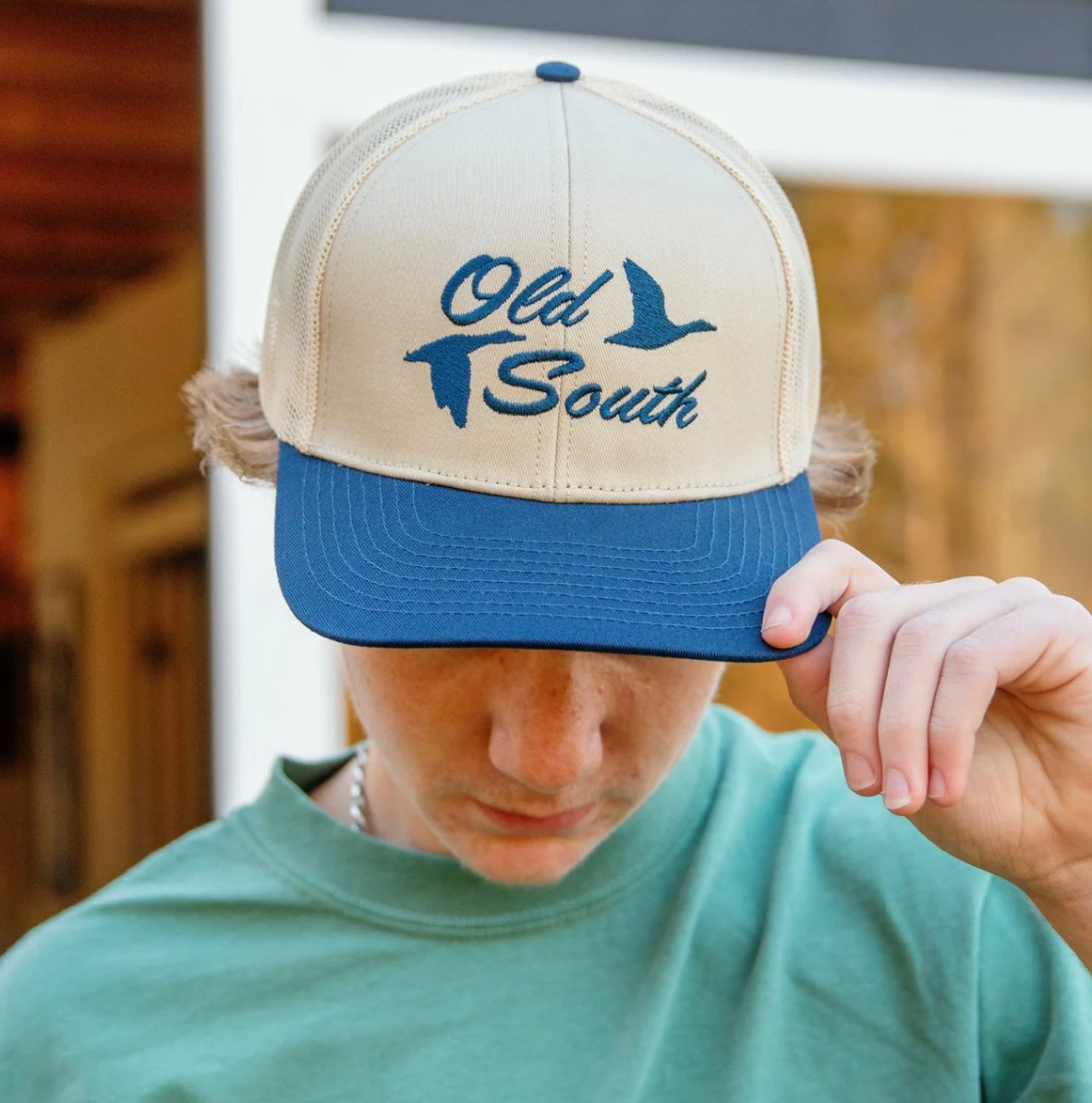 Old South Flying South - Trucker Hat - Khaki/Navy