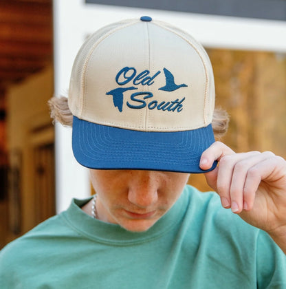 Old South Flying South - Trucker Hat - Khaki/Navy