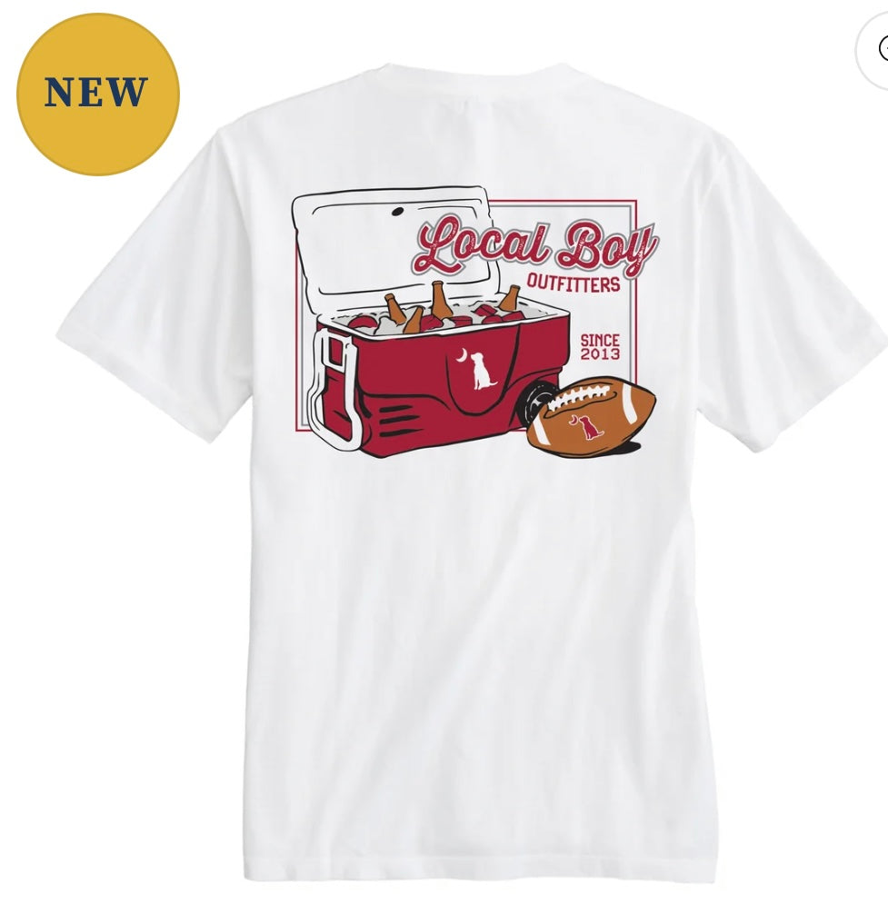 Local Boy Game Day Cooler SS Tee - Crimson/Gray
