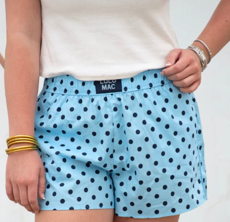 Lulu Mac LIGHT BLUE/NAVY SM POLKA DOT