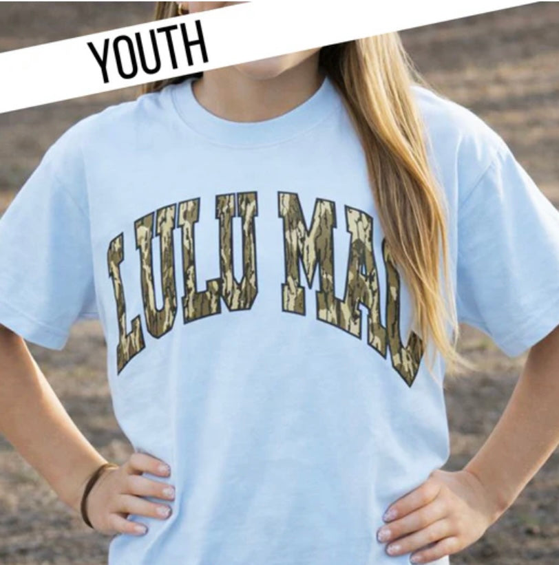 Youth Lulu Mac CHAMBRAY COMFORT COLORS MOSSY OAK TEE