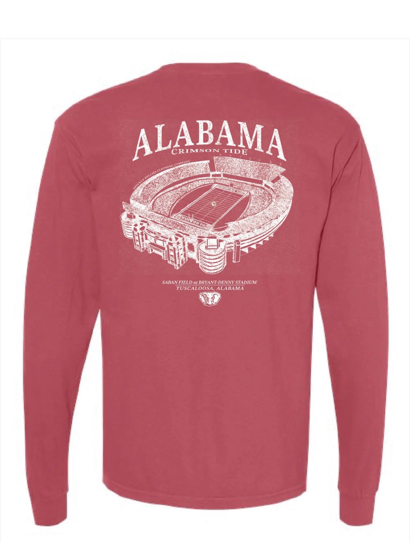 Alabama stadium Long Sleeve- Crimson