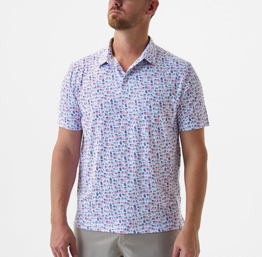 BURLEBO Old Glory Performance Polo