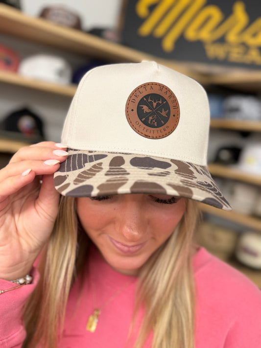 Delta Marsh - Leather OG Logo - Natural/Old School Camo
