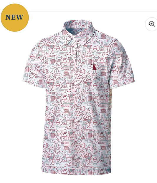 Local Boy Dirty Myrtle Polo - Collegiate Game Day - Crimson/Grey