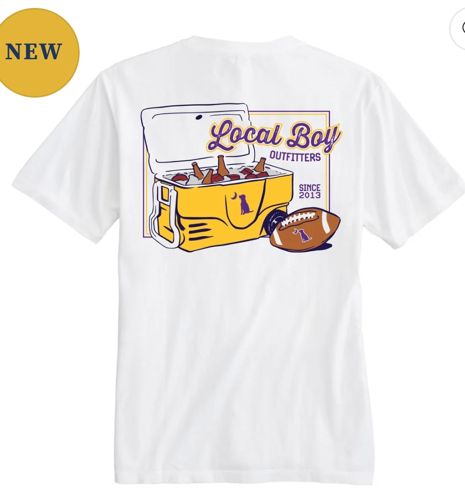 Local Boy Game Day Cooler SS Tee - Yellow/Purple