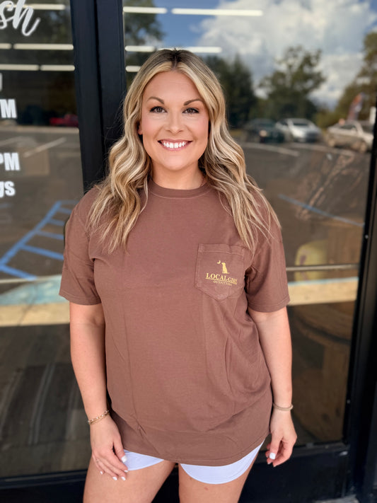 Local Girl River Pup SS Tee - Espresso