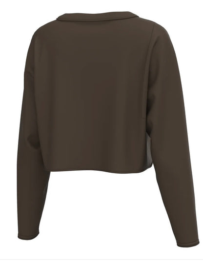 Local Girl Boxy Crop LS Tee - Espresso