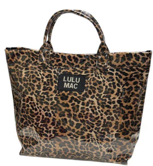 Lulu Mac Vinyl Tote Bag Leopard