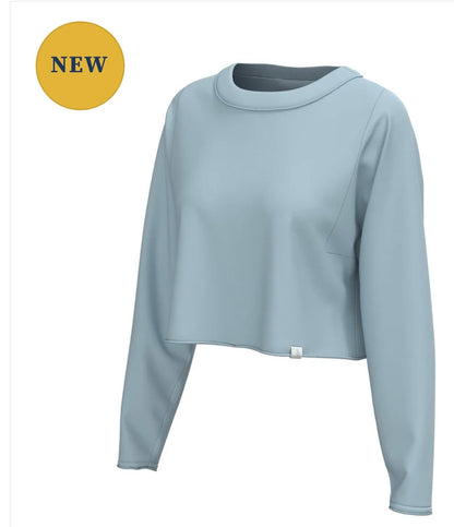 Youth Local Girl Boxy Crop Long Sleeve Tee- Baby Blue