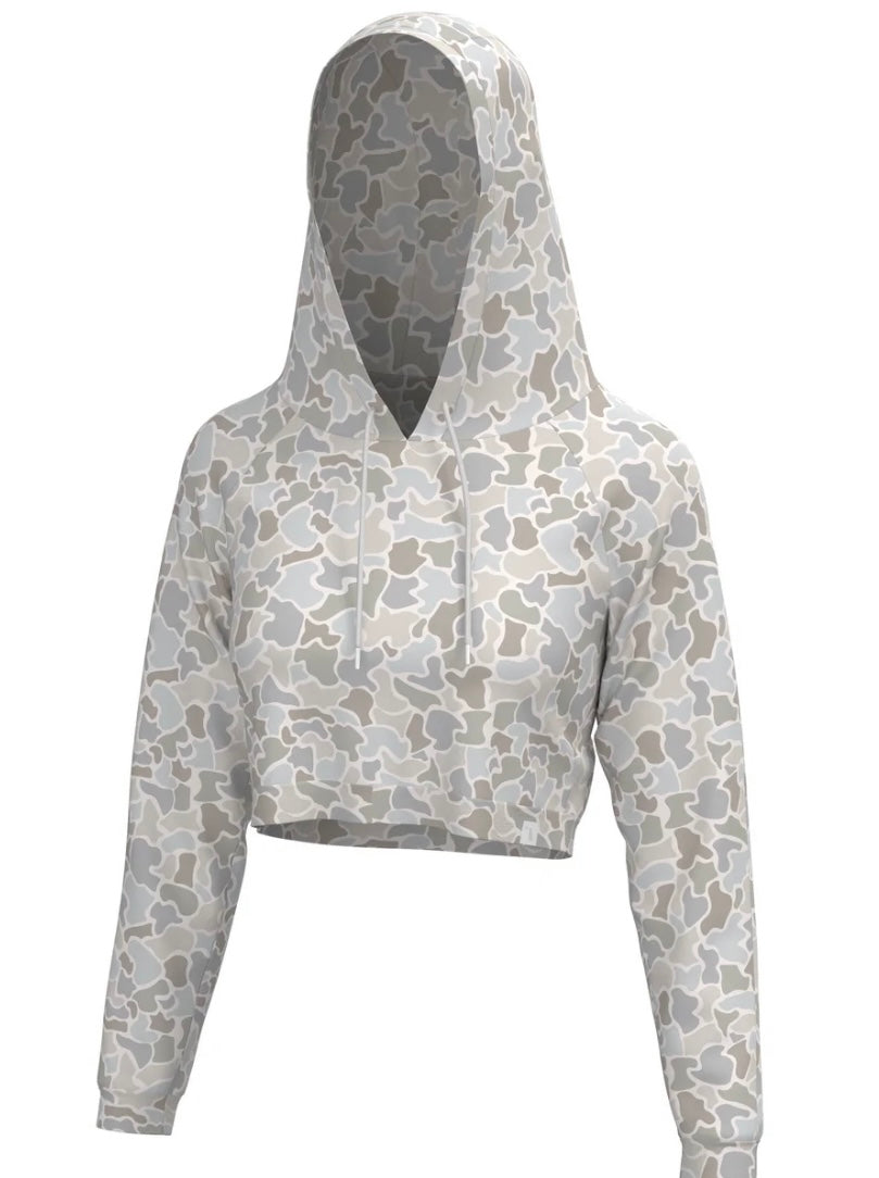 Local Girl Velvet Fleece Cropped Hoodie - FC Saltwater