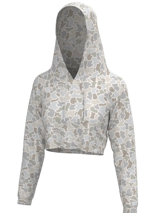 Local Girl Velvet Fleece Cropped Hoodie - FC Saltwater