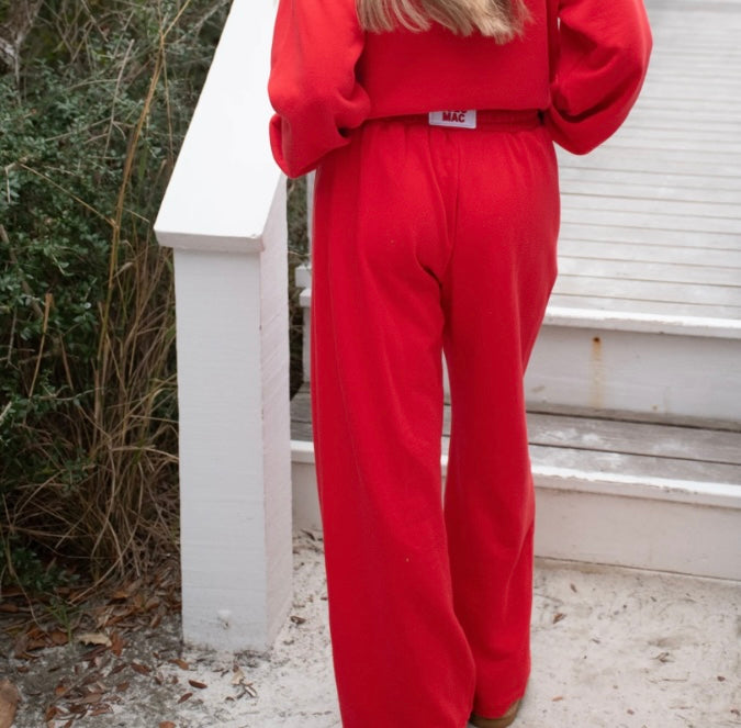 Lulu Mac Terry Cloth Pant - Red