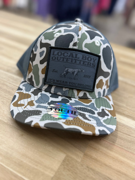 Youth Local Boy Bird Dog Badge Trucker Hat - Localfalge bluff