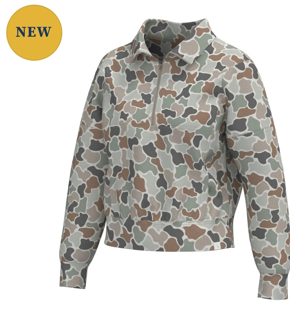 Local Girl Velvet Fleece Quarter-Zip - Forest Camo Flora