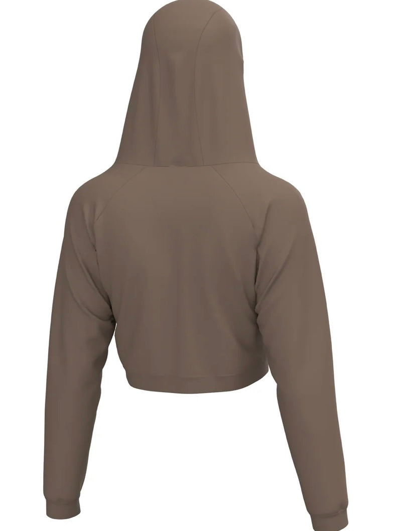Local Girl Velvet Fleece Cropped Hoodie - Cocoa