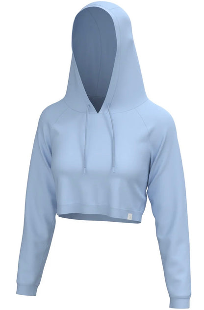 Local Girl Velvet Fleece Cropped Hoodie - Periwinkle