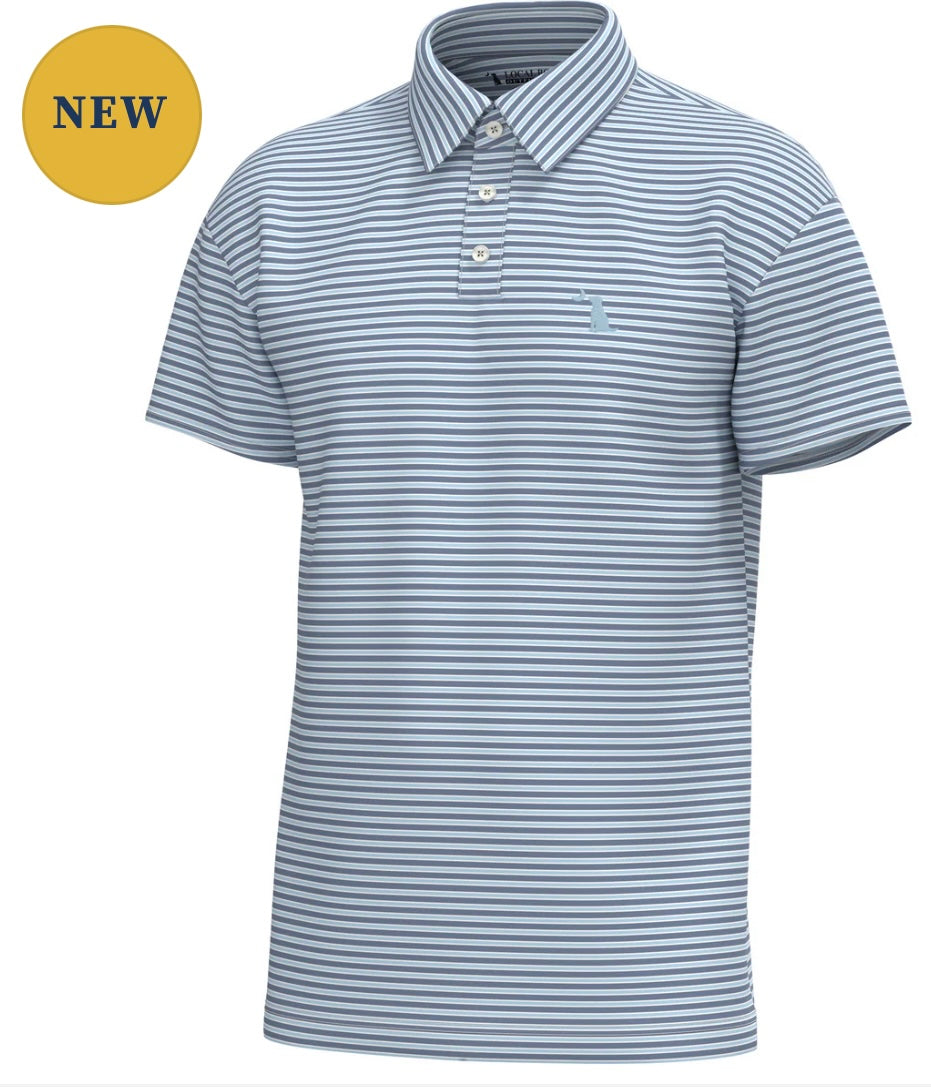 Local Boy Surfside Polo - Plum/Ice Blue/White