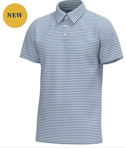 Local Boy Surfside Polo - Plum/Ice Blue/White