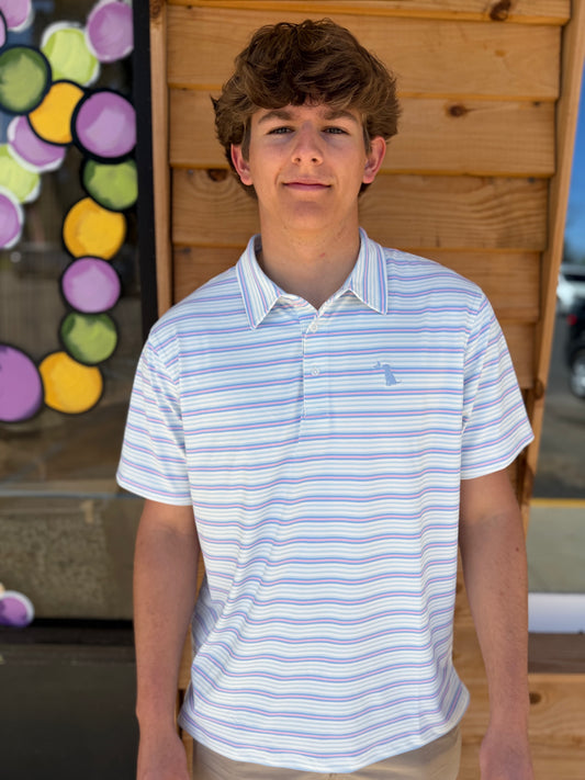 Local Boy Cape Polo - Sky Blue/Pink