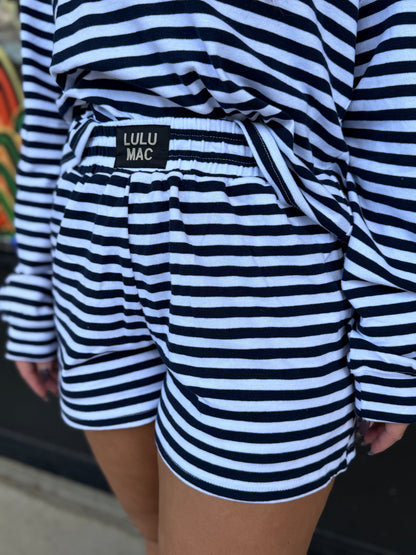LULU MAC STRIPE Short-NAVY