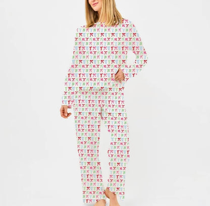 Mary Square Annie Pant Set Pajamas - Colorful Bows