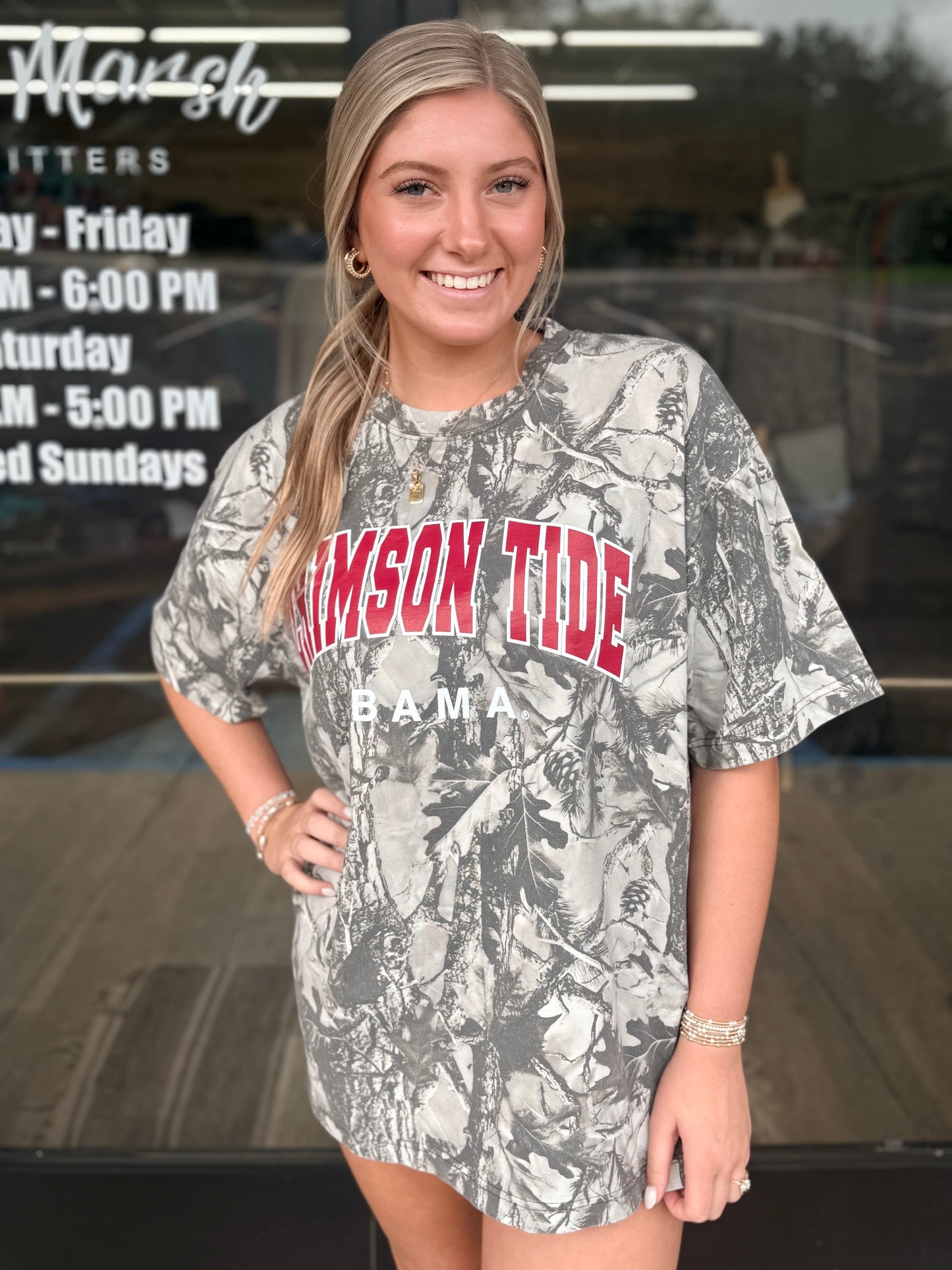 Bama Crimson Tide Filled Gault Black/White Camo Tee