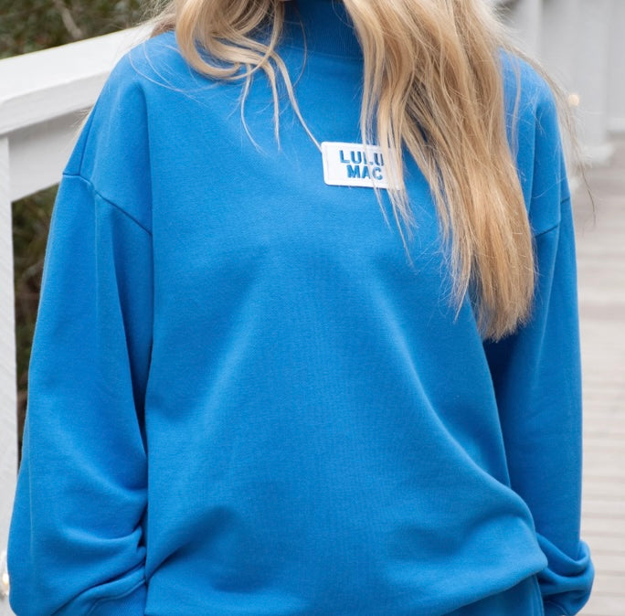 Lulu Mac Longsleeve Terry Cloth Top - Bright Blue
