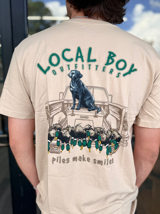 Local Boy Piles Make Smiles SS Tee - Latte