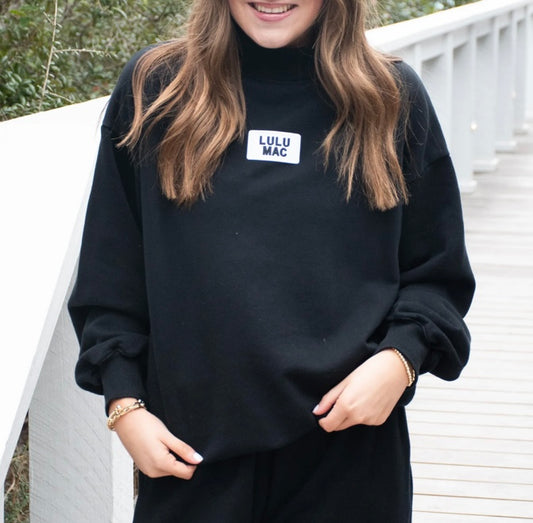 Lulu Mac Longsleeve Terry Cloth Top - Black