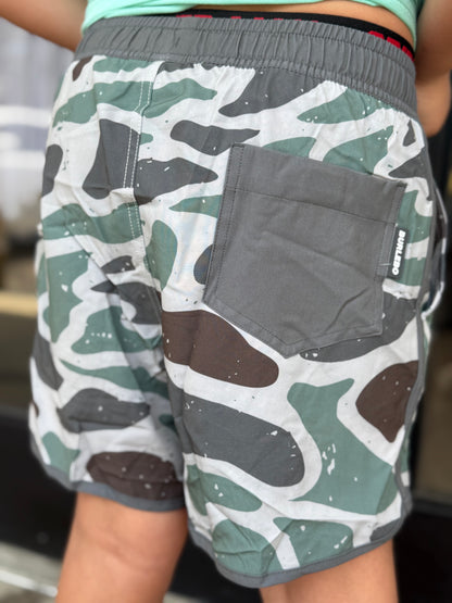 Burlebo - Youth/Toddler Swim Trunk - Jumbo Retro Duck Camo