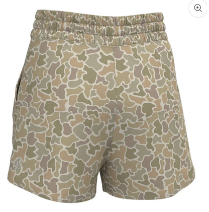 Local Girl High Waisted Volley Shorts Forest Camo Desert