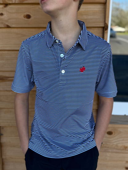 Youth American Strutter Performance Polo - Black/White