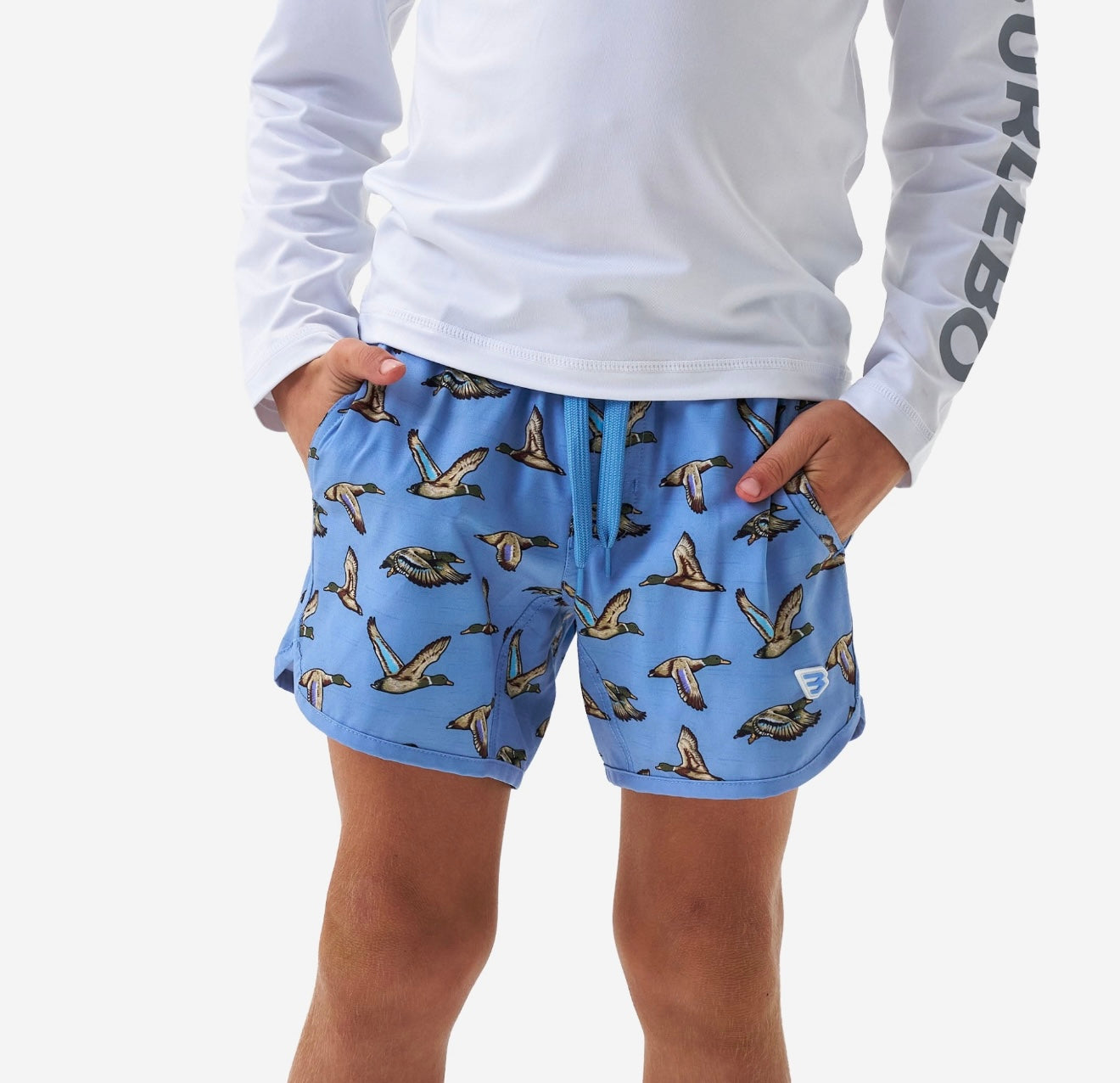 Toddler/Youth Burlebo Swim Trunks - Jumbo Mallards Blue