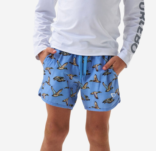 Toddler/Youth Burlebo Swim Trunks - Jumbo Mallards Blue