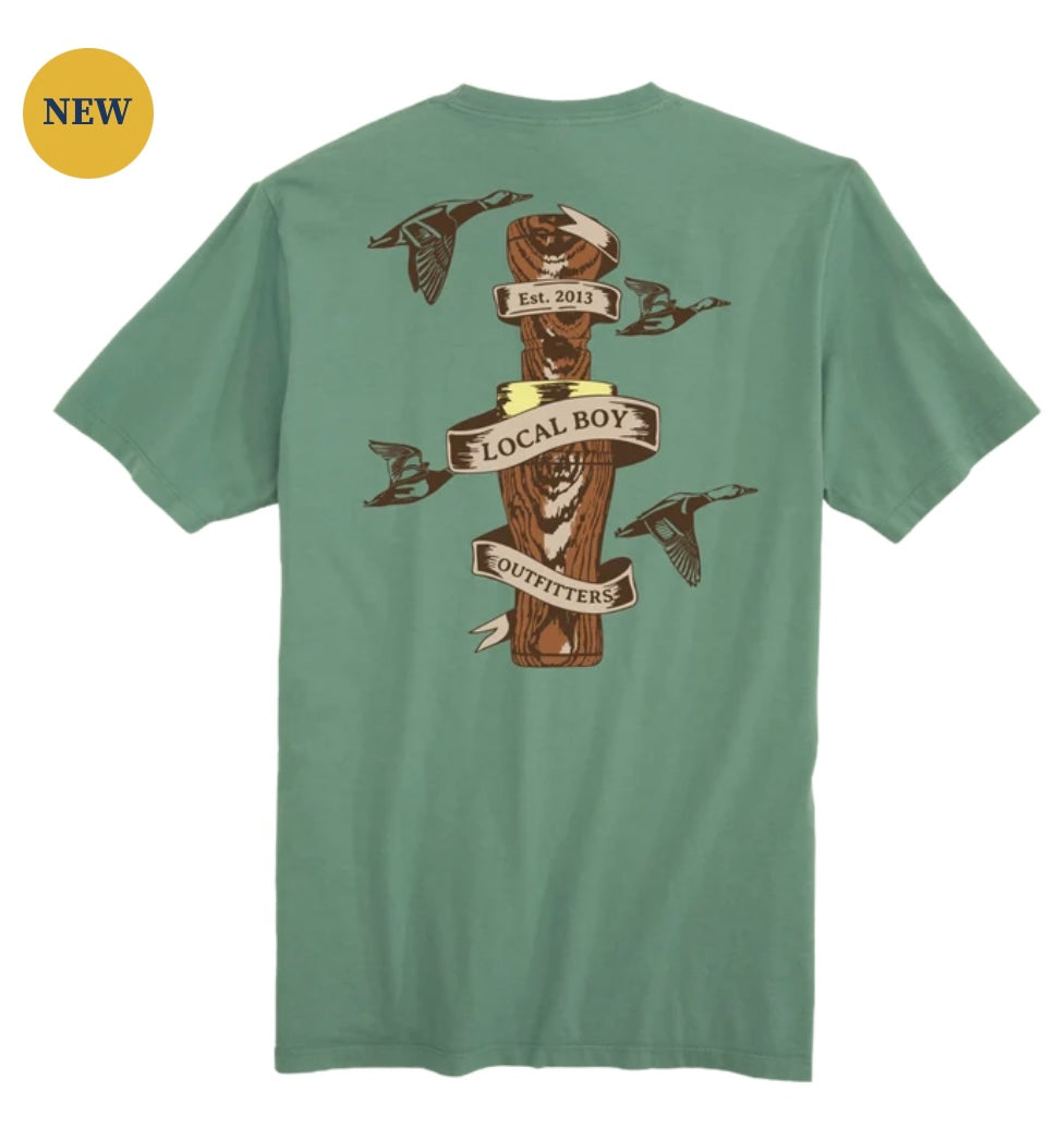 Youth Local Boy Wooden Call SS Tee - Light Green