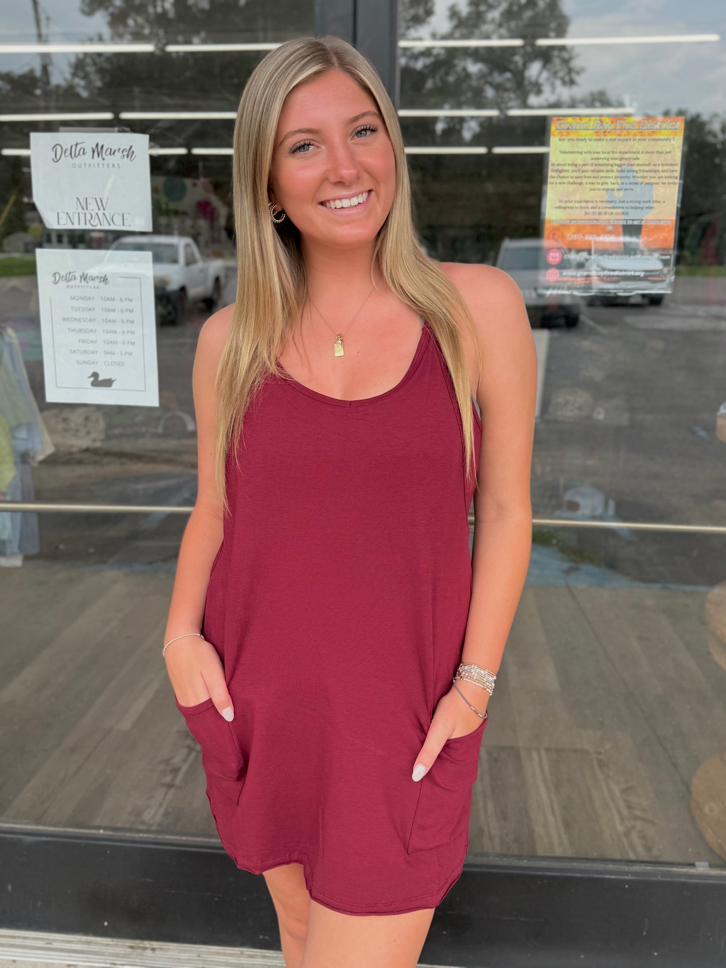 Mini Dress With Built-In Romper Liner - Cabernet - CS- 3405A5